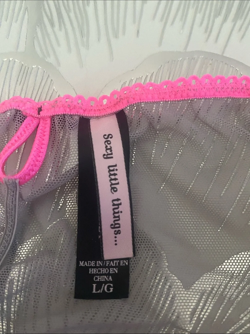 Victoria’s Secret sexy little things Gray & Hot Pink Lace Bikini Panty - Picture 4 of 7